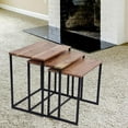 thumbnail image 5 of The Urban Port Industrial Style Wooden Nesting Coffee End Tables With Metal Base Set Of 3, Brown And Black, 5 of 5