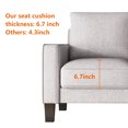 thumbnail image 4 of 53" Loveseat Sofa Couch, Modern Upholstered Sofa with Storage Under Seat, Small Corner Sofa Leisure Couch for Living Room Bedroom Apartment Studio, Light Grey, 4 of 7