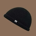 thumbnail image 4 of Beanie for Men Women Thick Knitted Winter Beanies (Black One Size), 4 of 4