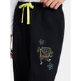 thumbnail image 4 of SpongeBob SquarePants Women’s Graphic Wide Leg Fleece Pants, Sizes XXS-XL, 4 of 5
