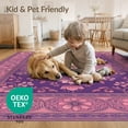 thumbnail image 4 of ODIKA 9'x12' Washable Area Rug Purple Delicate Pink Border Balanced Decorative Furry Quilted for Dining Room, Basement, Large Office, Non-Slip Chair-Friendly, 4 of 7