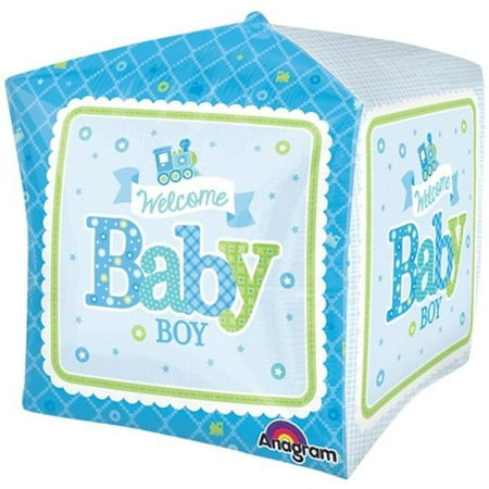 Loftus International A3-0690 15 in. Welcome Baby Boy Train Cubez Balloon