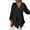 Black-05, variant on Womens Linen Tops Wrap Twist Side Long Sleeves Shirts Lightweight Loose Tunic Blouse