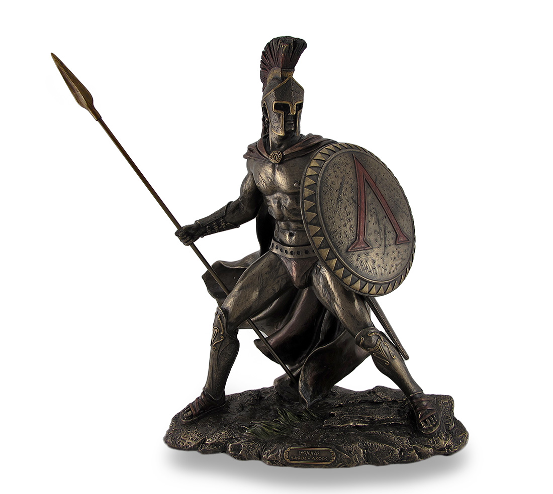 Achilles With Sword & Shield - Greek Mythology Sculpture Statue, Antique Bronze Finish
