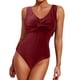 thumbnail image 1 of Gibobby Traje de Baño Sexy Bikini Nuevo Nuevo traje de baño conservador Color sólido Underbelly Low Chest plisado Plus Fat Plus Size Traje de baño para m(Rojo,XL), 1 of 4