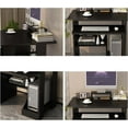 thumbnail image 6 of 29in Computer Desk with Monitor Stand and Keyboard Tray for Small Space, Wood PC Laptop for Bedroom, Writing Table with Shelves for Kids, Black, 6 of 6