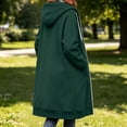thumbnail image 5 of Oversize Winter Coats for Women, Women's Fashion Large Size Solid Color Zipper Hooded Plus Velvet Thickened Long Sleeve Jacket Green Xxl, 5 of 6