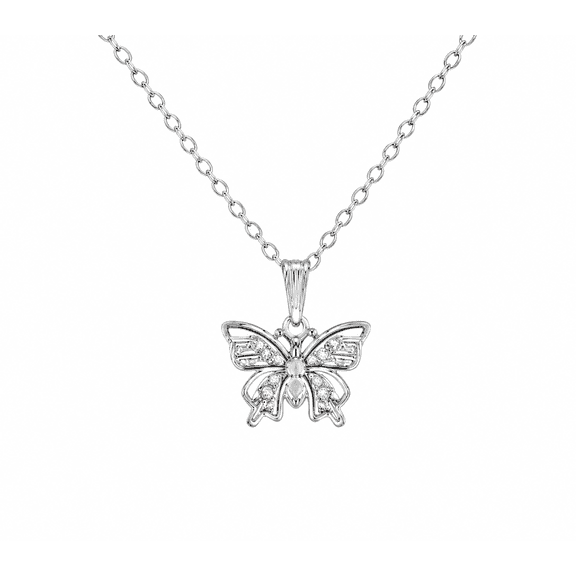 REGVO -  Butterfly Black Pendant Necklace – Stylish Women’s Jewelry Charm with Elegant Black Enamel