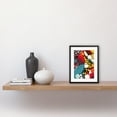 thumbnail image 2 of Abstract Geometric Patterns and Bubbles Comic Book Style Red Blue Yellow White Pop Art Halftone Artwork Framed Wall Art Print 9X7 Inch, 2 of 5