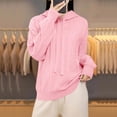 thumbnail image 2 of ShomPort Chandails Décontractés pour Femmes à Cordon Manches Longues à Capuche Texturés Hauts Légers pour Sortir Couleur Unie Blouses Douces et Confortables, 2 of 6