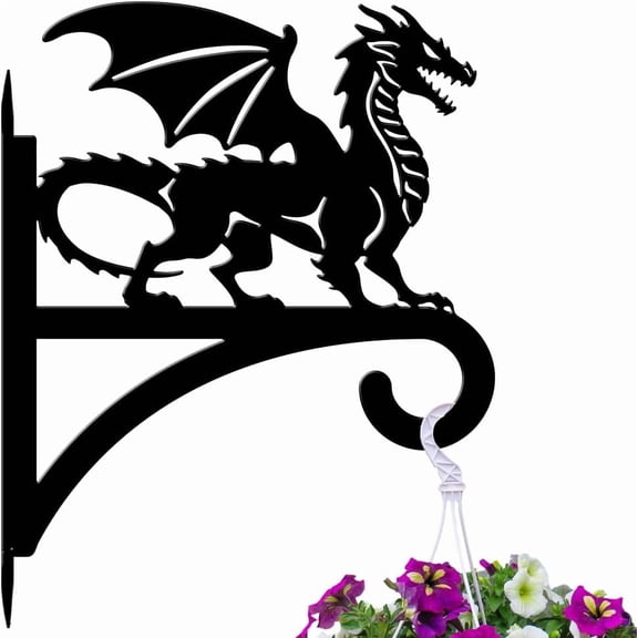 Iron Plant Hangers Hooks Outdoor Indoor Hanging Plants Flower Fern Pots Lantern Bird Feeder 11.8"x15.1" Weather Resistant Metal Wall Holder