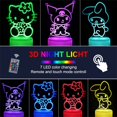 thumbnail image 4 of Lámpara de noche Sunduck 3D Illusion Cat con control remoto de 16 colores, 4 of 7