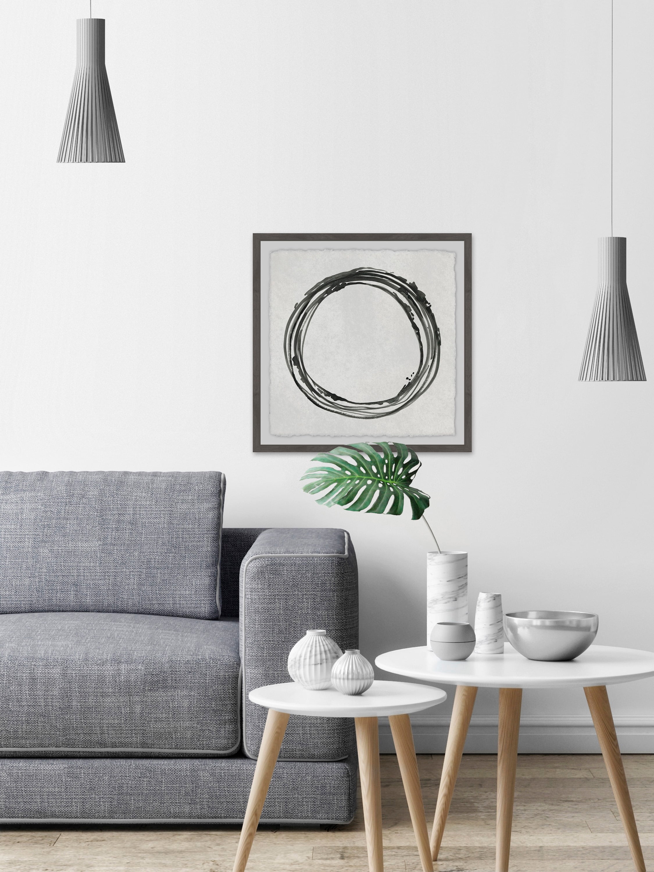 Marmont Hill Grey Infinity Framed Wall Art, 12" x 12"