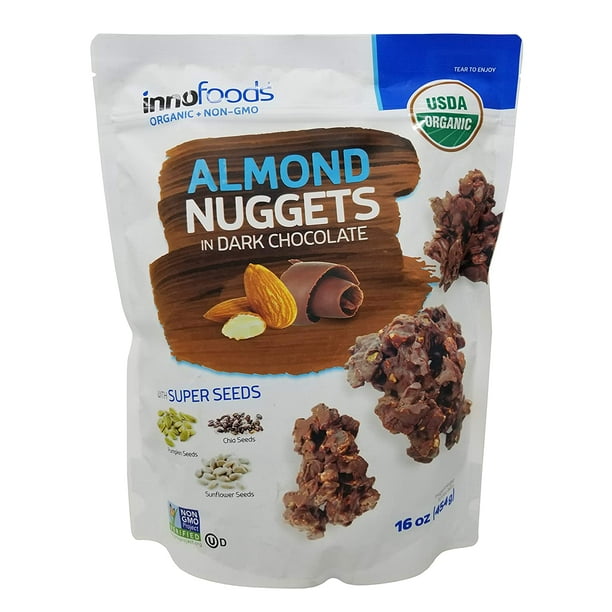 Innofoods Almond Nuggets in Dark Chocolate 16 oz.