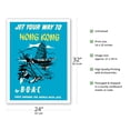 thumbnail image 2 of Jet Your Way to Hong Kong - by BOAC (British Overseas Airways Corporation) - Vintage Airline Travel Poster c.1957 - Fine Art Matte Paper Print (Unframed) 24x32in, 2 of 4