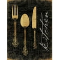 thumbnail image 2 of Grey, Jace 15x18 White Modern Wood Framed Museum Art Print Titled - Golden Utensils, 2 of 4