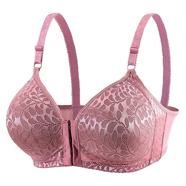 Qcmgmg FullCoverage Floral Minimizer Bras for Women Compression Front