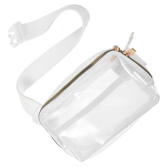 Masteelf  Transparent Fanny Pack Handbag Pouch Casual Chest Travel Miss White