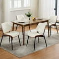 thumbnail image 5 of LIZHOUMIL Mid-Century Dining Chairs Set, PU Leather Upholstered, Walnut Back, Black Metal Legs, 5 of 9