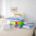 thumbnail image 3 of Castle Fairy Children Cute Axolotl 7-Piece Twin Bedding Sets,Cartoon Rainbow Bedding Comforter Set,Kawaii Animal Breathable Sheet Sets,Super Cozy Room Decor, 3 of 9