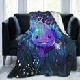 thumbnail image 4 of Axolotl Blanket Lovely Axolotls Gifts for Kids Adults Soft Warm Lightweight Cozy Cute Animal Dark Throw Blankets for Bed Living Room Sofa Couch Birthday Decor 50x60in, 4 of 6
