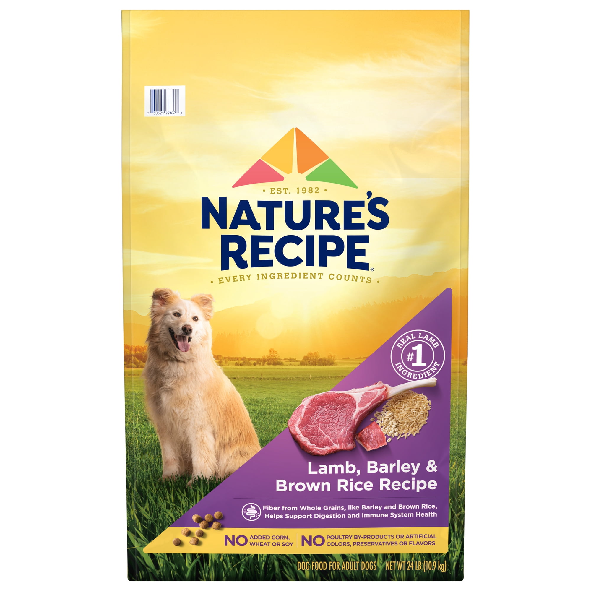 Nature's Recipe Lamb, Barley & Brown Rice Adult Dry Dog Food, 24 lb Bag