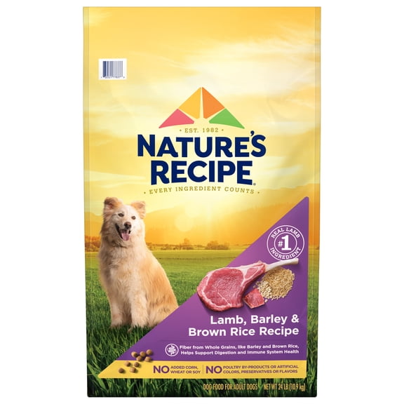 Nature's Recipe Adult Dry Dog Food Lamb Meal & Rice Recipe (Various Sizes)