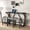 Balck Table and Gray Chair, variant on LKTART 4 Piece Bar Table Set with Power Outlet 59 Inch Industrial Dining Table and 3 Padded Stools for Living Room Dining Room Game Room Brown