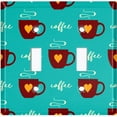 thumbnail image 2 of Metal Light Switch Wall Plate Outlet Cover (Coffee Espresso Mocha Cup Orange Heart Teal - Double Toggle), 2 of 2