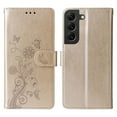 thumbnail image 2 of For Samsung Galaxy S22+ 5G 6.6 Inch Embossed Butterfly Flowers With Card Slots And A Cash Compartment Shockproof Kickstand Flip Leather Phone Case For Women,Gold,For Galaxy S22+ 5G, 2 of 7