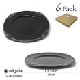 thumbnail image 2 of Allgala 13-Inch -Pack Heavy Quality Round Charger Plates-Floral Black Gold Trim-HD80343, 2 of 4