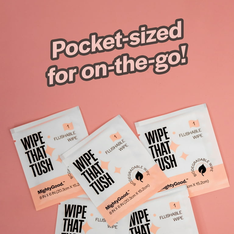 MightyGood. Wipe That Tush Flushable Wipes - 30 Individually Wrapped Wipes