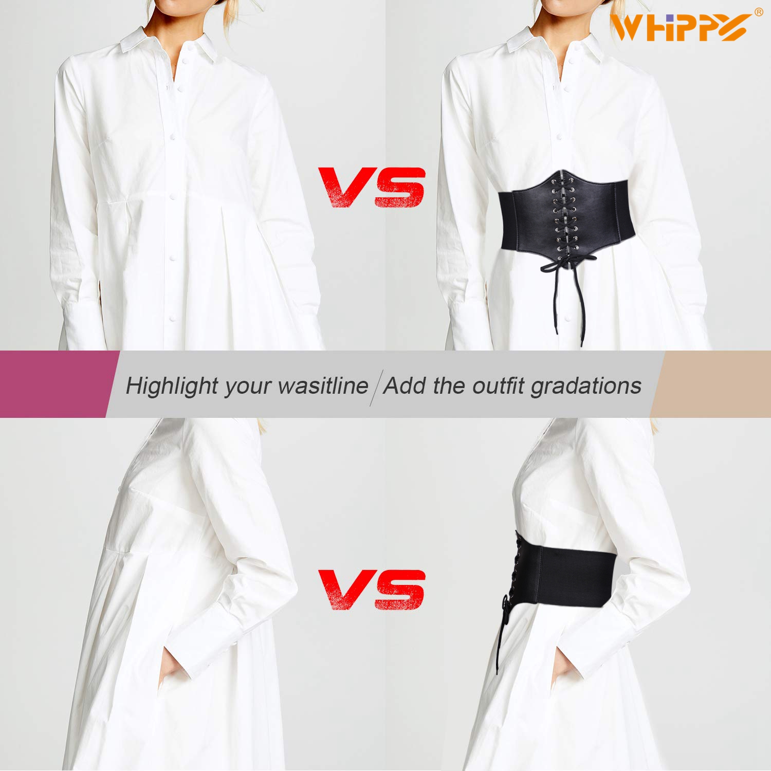 Whippy Women's Lace-Up Corset Waist Belt photo 8