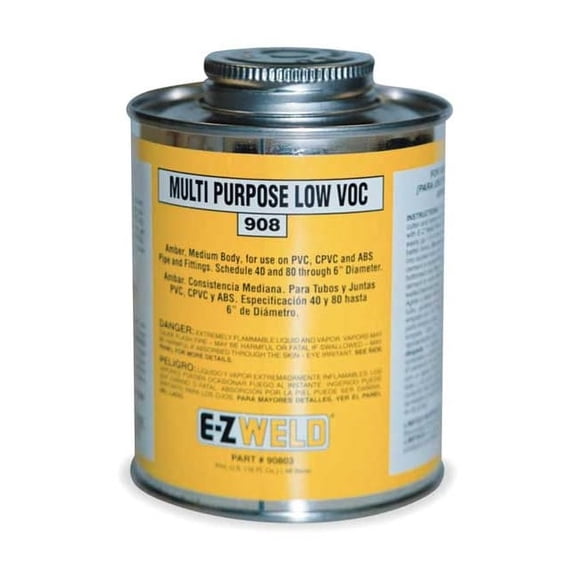 Ez Weld Cement,32 Oz,Amber,PVC,CPVC,ABS 20804