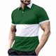 thumbnail image 1 of Camisas Elvqul Hombre Stretch Verde Casuales Manga Corta de Bloques de Color Solapa Botones, 1 of 8