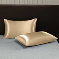 thumbnail image 2 of VQPeo 2 Pack Standard Silk Satin Pillowcases for Hair and Skin Queen Size Silky Smooth Pillow Cases Solid Colored Cool Sateen Pillow Cover with Envelope Closure, 2 of 5