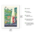 thumbnail image 2 of Saint-Nectaire - Auvergne France - Casino Golf - Station du Rein - PLM French Railroad - Vintage Travel Poster by Roger De Valerio c.1930 - Fine Art Matte Paper Print (Unframed) 20x26in, 2 of 4