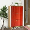 thumbnail image 6 of Shoe Storage Cabinet with 3 Flip Drawers for Red metal door Shoe Rack Storage Organizer, 6 of 8