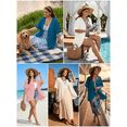 thumbnail image 3 of SHOWMALL Women's Plus Cardigan Short Sleeve Open-Front Lightweight Summer Cover Up 4X White, 3 of 9