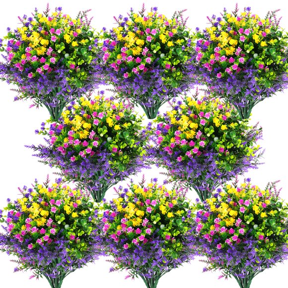Flores artificiales Hananona Outdoor 24 unidades de plástico multicolor