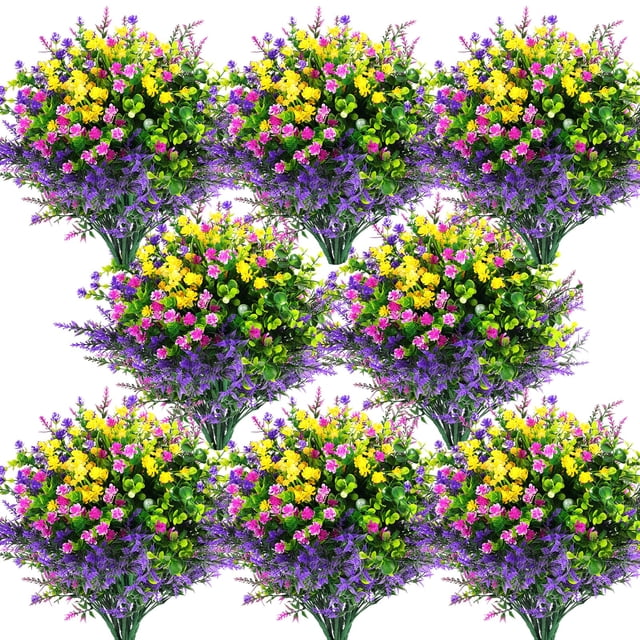Flores artificiales Hananona Outdoor 24 unidades de plástico multicolor