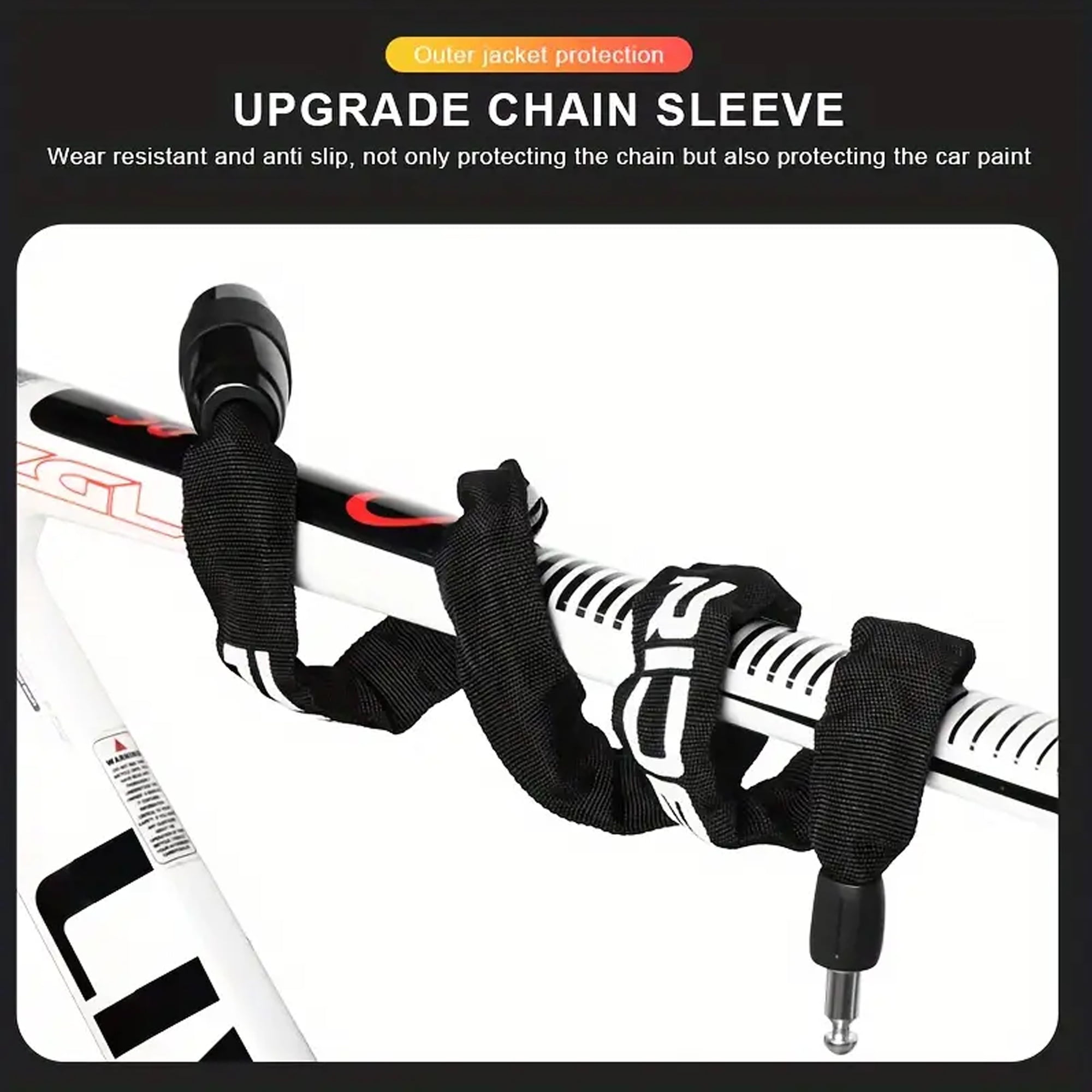 BUCKLOS Heavy-Duty Bicycle Chain Lock, Aluminum Alloy, Mechanical Twist Control, Polished Black Finish, Anti-Theft, Anti-Skid, Anti-Hydraulic Shear for Motorcycles, Scooters, Electric Bikes​