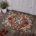 thumbnail image 1 of xianlin-Collection Traditional Oriental Area Rug - 2’ X 3’ Faux Wool Non-Slip Distressed Vintage Area Rug Small Accent Throw Rugs Floor Carpet for Door Mat Entryway Bedrooms Decor (2’ X 3’, Red), 1 of 4