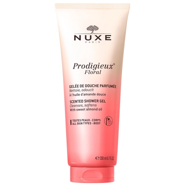 Nuxe Prodigieux Gel de ducha perfumado floral limpia suaviza con aceite de almendras dulces y notas botánicas fragantes 6.7 fl oz