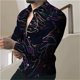 thumbnail image 1 of Camisa de solapa de manga larga con estampado de colores y parches geométricos 3D más vendida para hombre, ropa de diseñador para ocio callejero de Vaion para hombre, 1 of 6