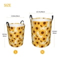 thumbnail image 5 of Daiia Vintage Marble Pattern Sunflower Round Laundry Basket with Handles Thickened Waterproof Circular hamper,Dirty Clothes Storage Basket for Bedroom,Bathroom,College Dorm-Medium, 5 of 8