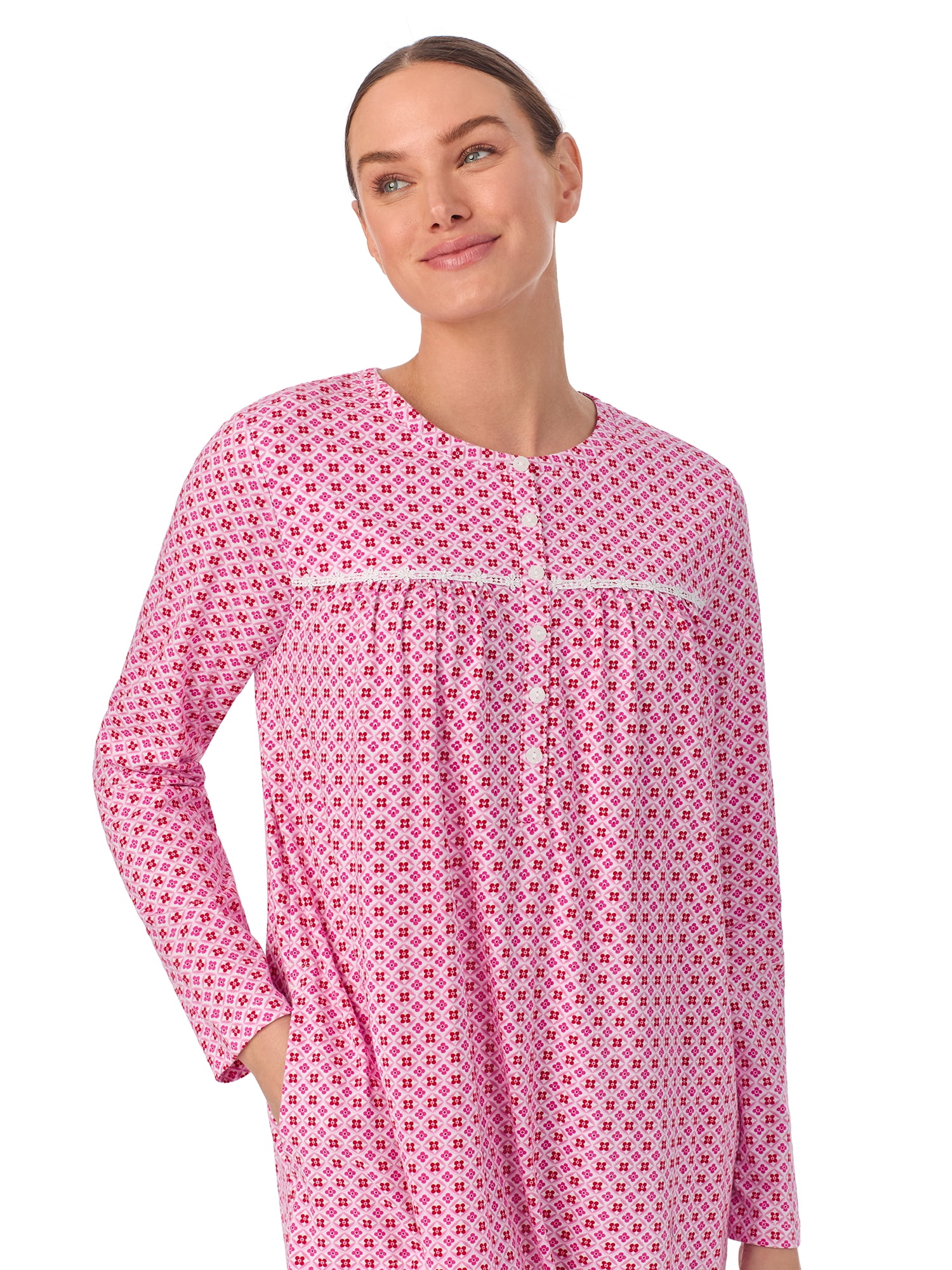 Aria Women’s 100% Cotton Long Sleeve Ballet Nightgown, Sizes XS-5X