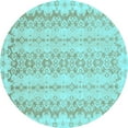 thumbnail image 1 of Ahgly Company Indoor Round Abstract Light Blue Modern Area Rugs, 5' Round, 1 of 4