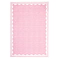 thumbnail image 4 of Nanan 9'x12' Scalloped Edge Area Rug, Machine Washable Low-Profile Woven Carpet, Non-Slip Soft Textured Rug for Living Room Bedroom Nursery Home Decor,Pink, 4 of 8
