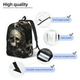 thumbnail image 5 of Naloa Canvas Backpack for Men Women Gold Pattern Skull Print Rucksack Casual Travel Daypack Large and Small Durable College Tote Satchel Bookbag for Teens, 5 of 8
